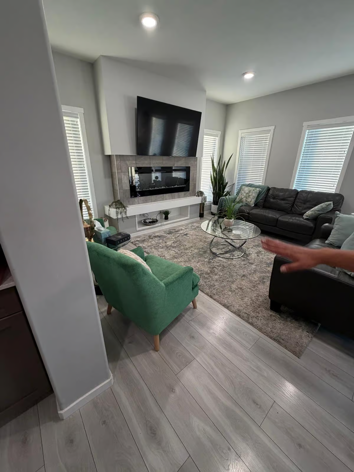 Living room with furniture arranged in a new home